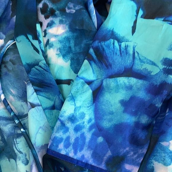 Linea donatella small / medium tie turquoise robe silk - Picture 2 of 3